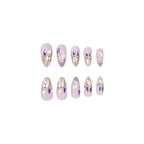 Gel Nail Enhancements Floral Design & Glossy Finish