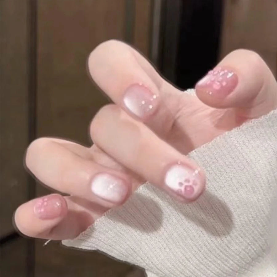 Gel Nail Enhancements Floral Designs Durable Glossy Finish