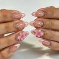 Gel Nail Enhancements Floral Glossy Long-Lasting
