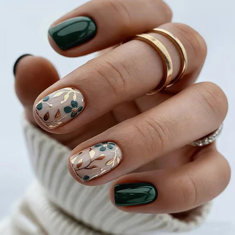 Gel Nail Enhancements Floral Long-Lasting High-Gloss