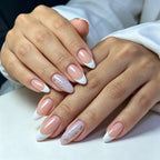 Gel Nail Enhancements French Tip Durable Gel Set 24