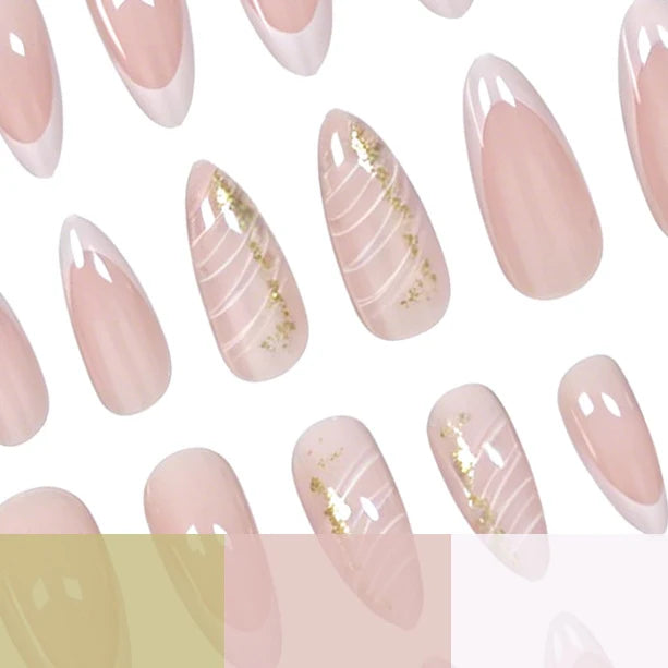 Gel Nail Enhancements French Tip Durable Gel Set 24