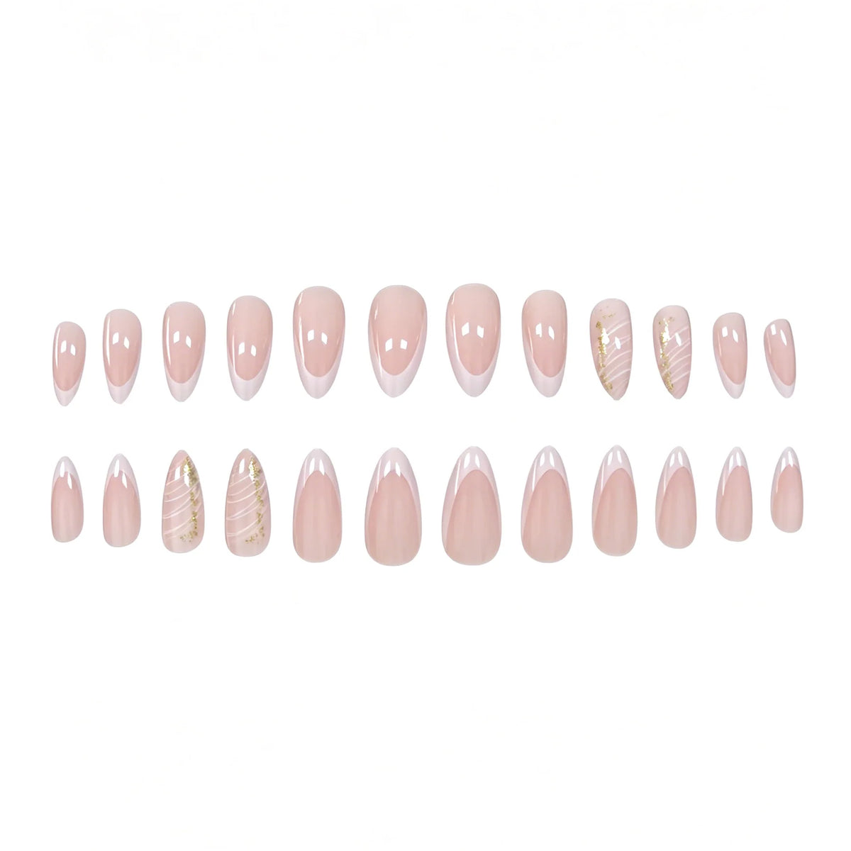 Gel Nail Enhancements French Tip Durable Gel Set 24
