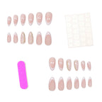 Gel Nail Enhancements French Tip Durable Gel Set 24