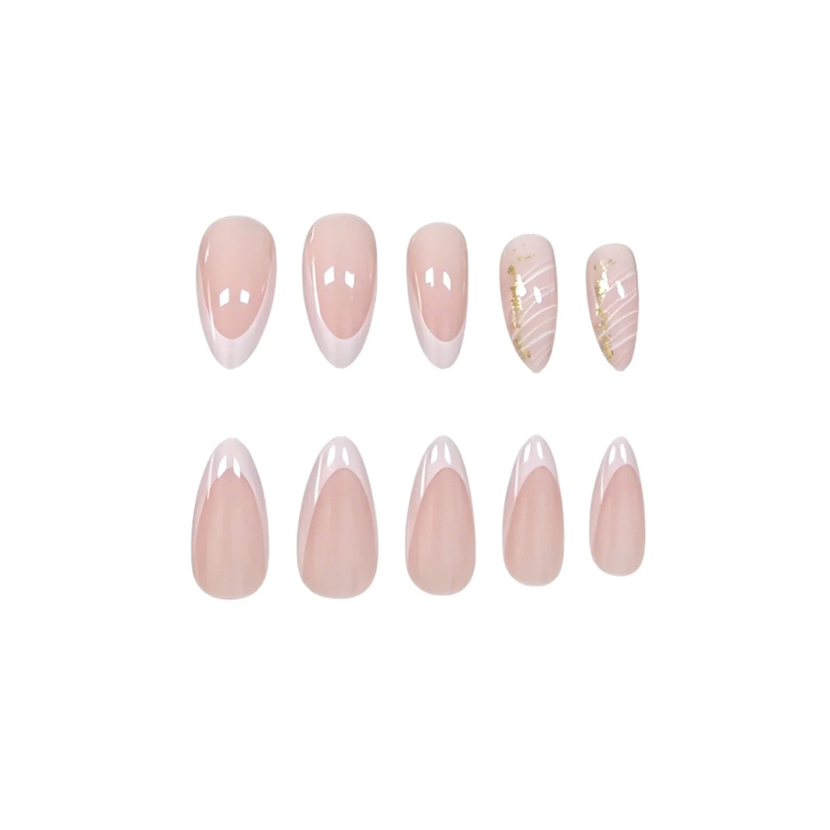 Gel Nail Enhancements French Tip Durable Gel Set 24