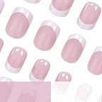 Gel Nail Enhancements French Tip High-Gloss Set of 24