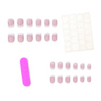 Gel Nail Enhancements French Tip High-Gloss Set of 24
