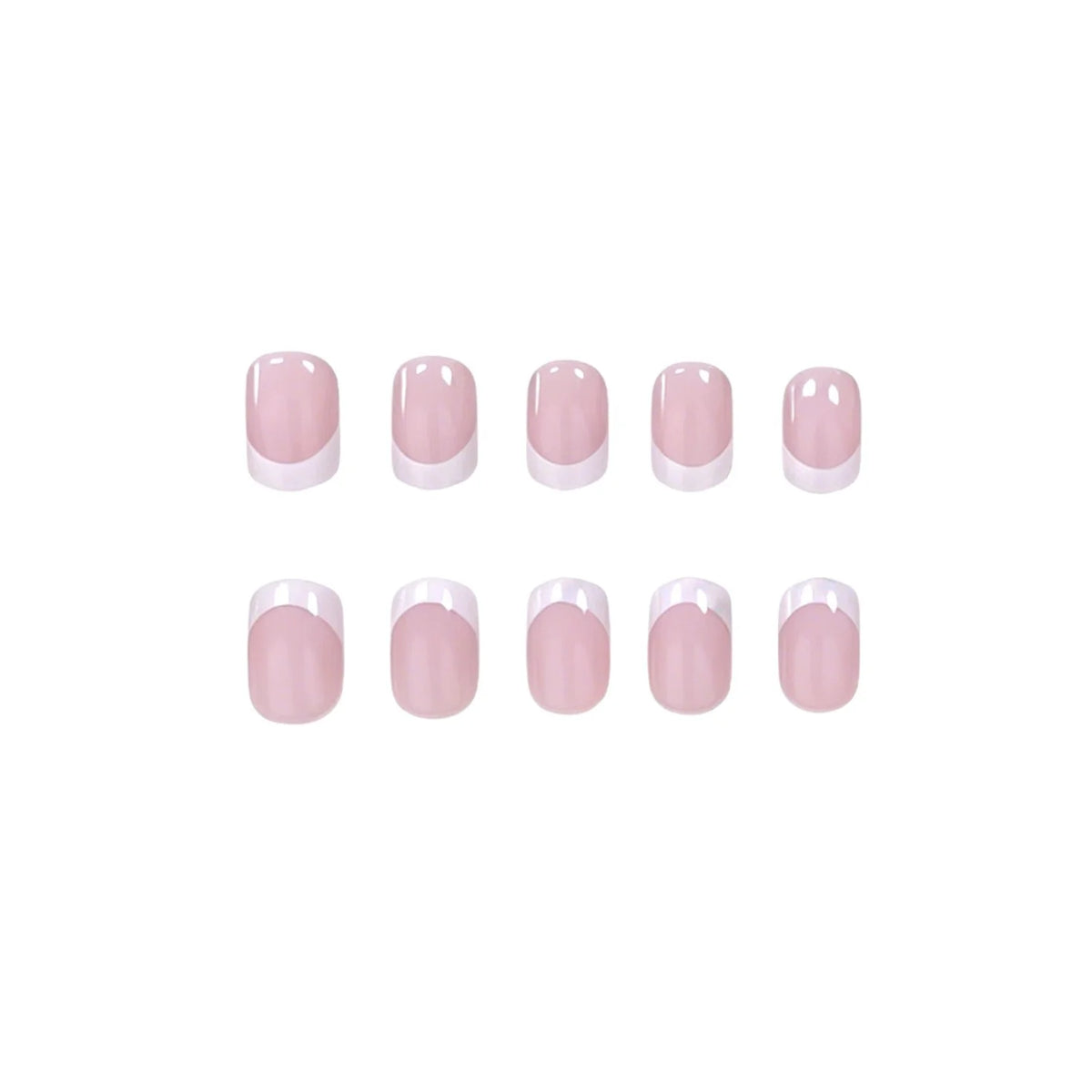 Gel Nail Enhancements French Tip High-Gloss Set of 24