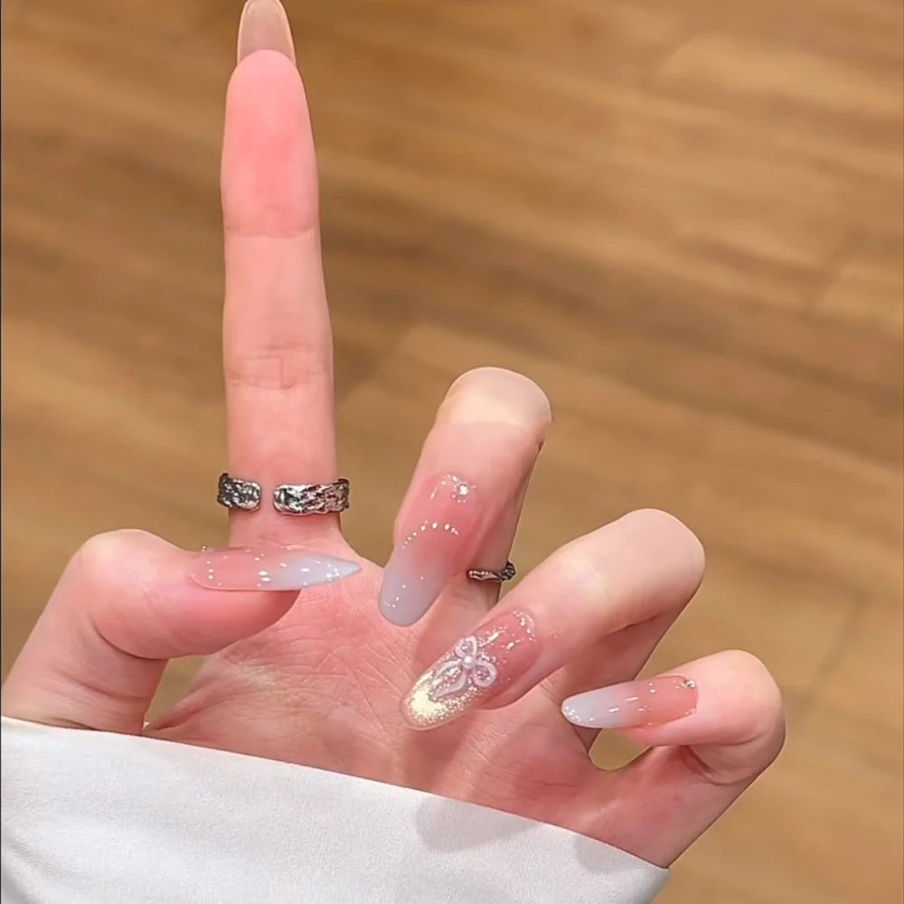 Gel Nail Enhancements Long-Lasting Floral Design