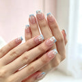 Gel Nail Extensions Floral Pattern Chip-Resistant Glossy Finish