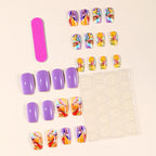 Gel Nail Extensions Floral Pattern High-Gloss & Long-Lasting