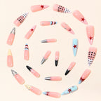 Gel Nail Extensions Geometric Designs Glossy & Lightweight