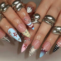 Gel Nail Extensions Geometric Designs Glossy & Lightweight