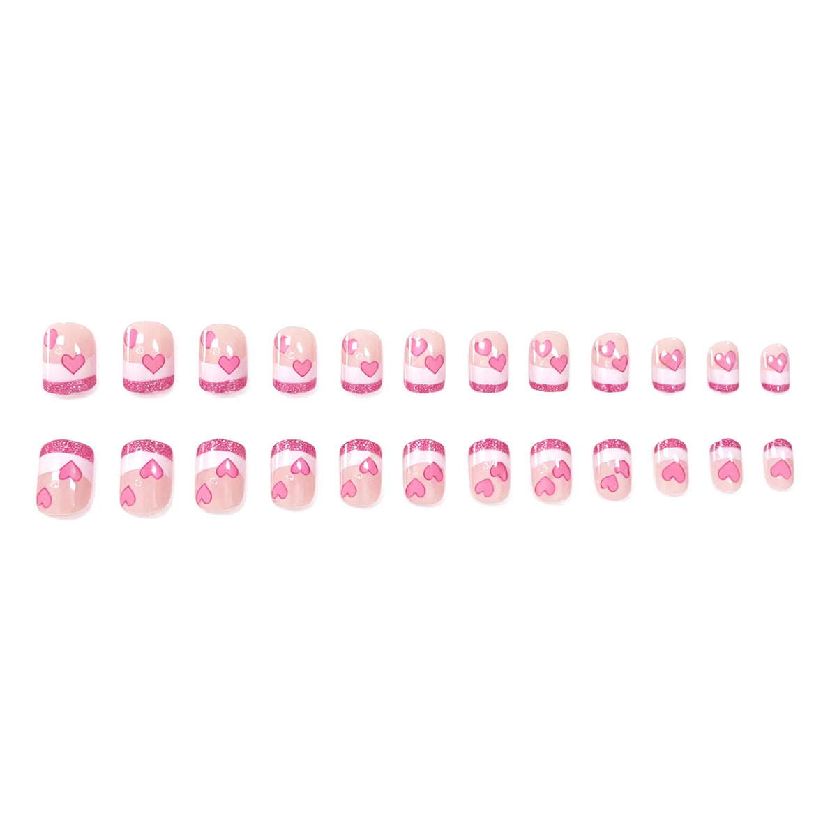 Gel Nail Extensions Heart Embellished Durable & Chip-Resistant