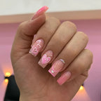 Gel Nail Extensions Heart Pattern Durable Easy Apply