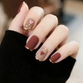 Gel Nail Extensions Red Heart-Accent Long-Lasting Shine