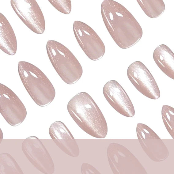 Gel Nail Set Almond Shape High-Gloss 30-Piece