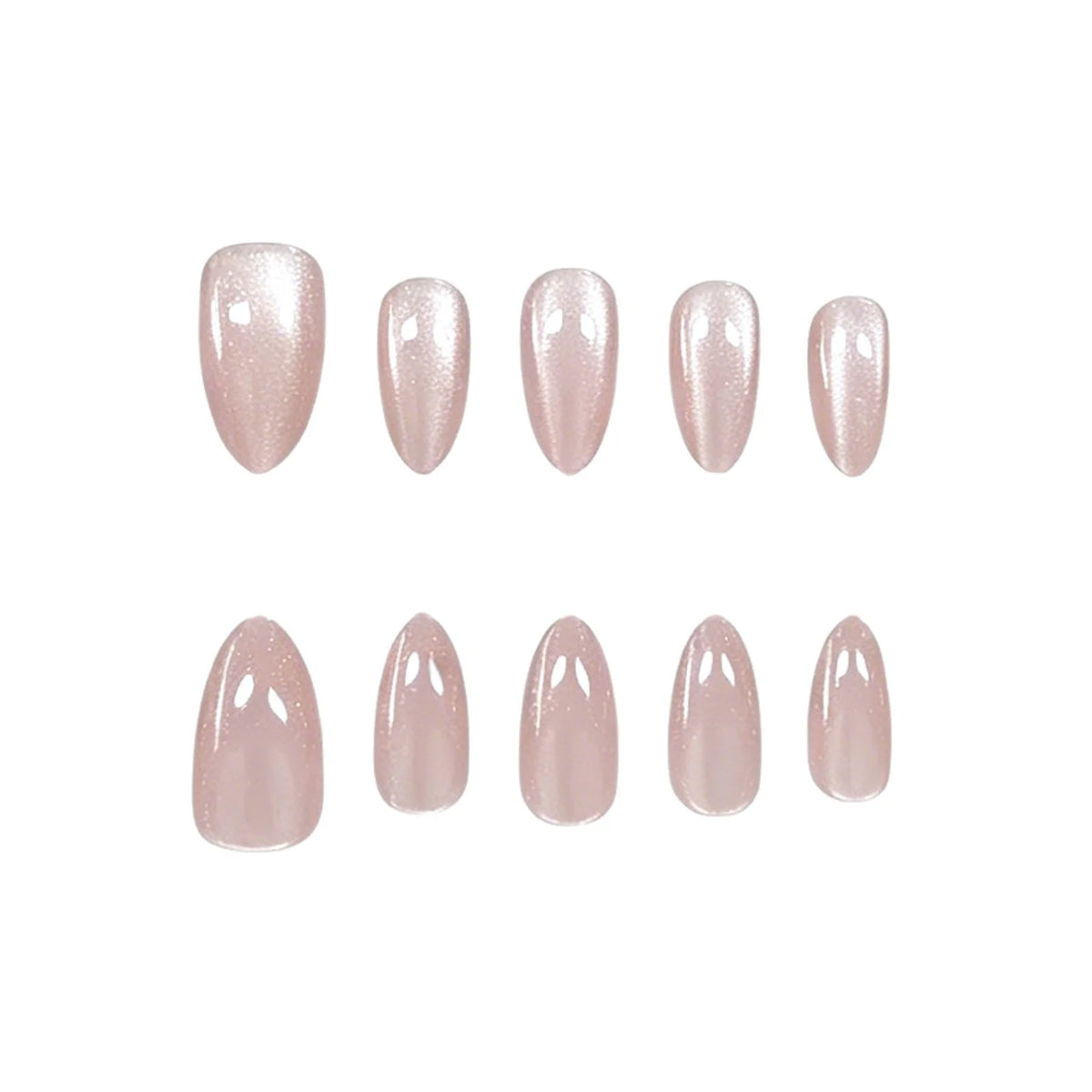Gel Nail Set Almond Shape High-Gloss 30-Piece