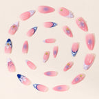Gel Nail Set Floral Embellished Chip-Resistant