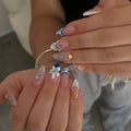 Gel Nail Set Floral Embellished Chip-Resistant