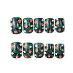 Gel Nail Set Floral Strawberry Glossy Long-Lasting