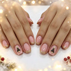 Gel Nail Set Glossy 3D Christmas Tree 24 Piece