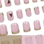 Gel Nail Set Glossy 3D Christmas Tree 24 Piece