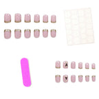 Gel Nail Set Glossy 3D Christmas Tree 24 Piece