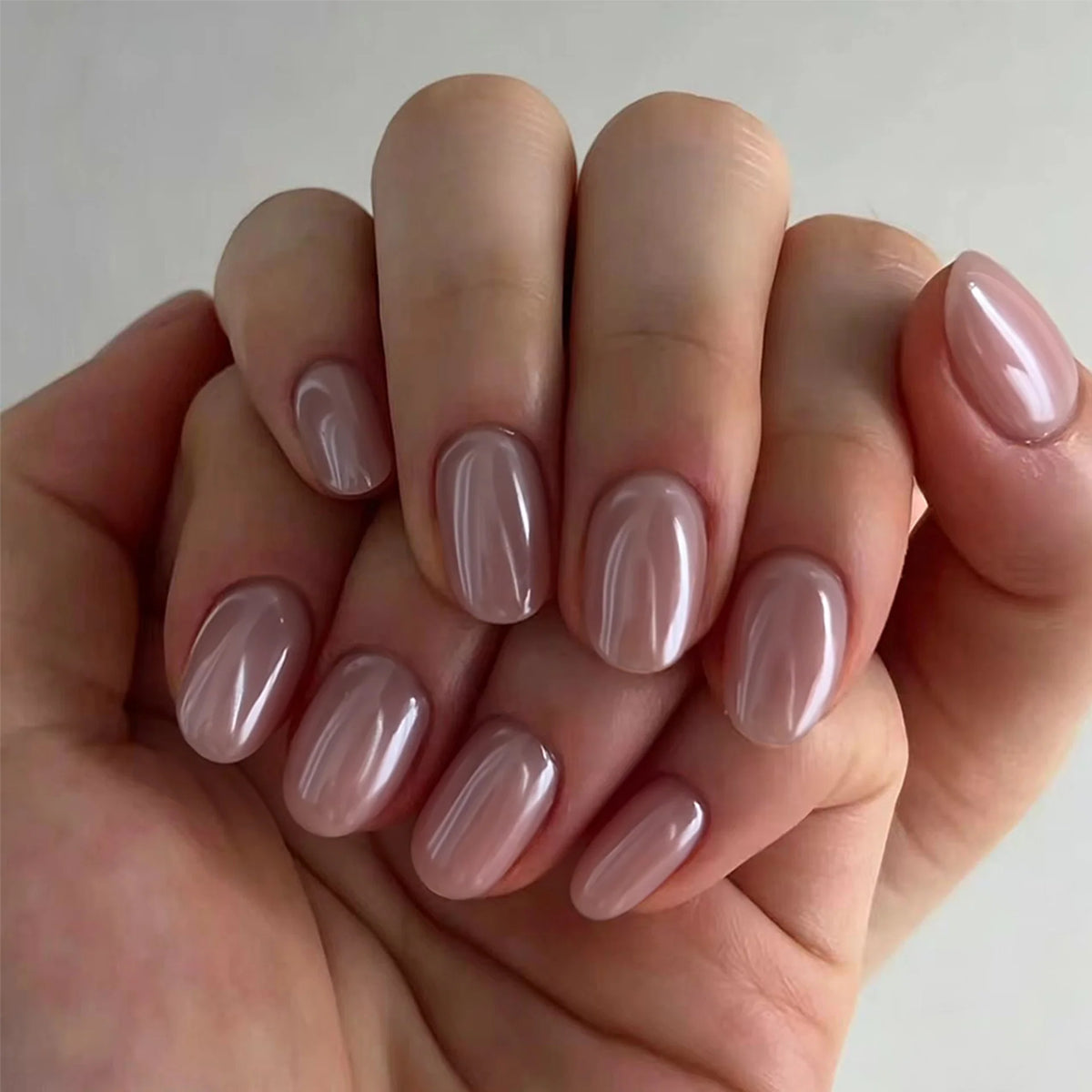 Gel Nail Set Glossy Blue Long Lasting