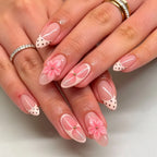 Gel Nail Tips Floral Design Long-Lasting
