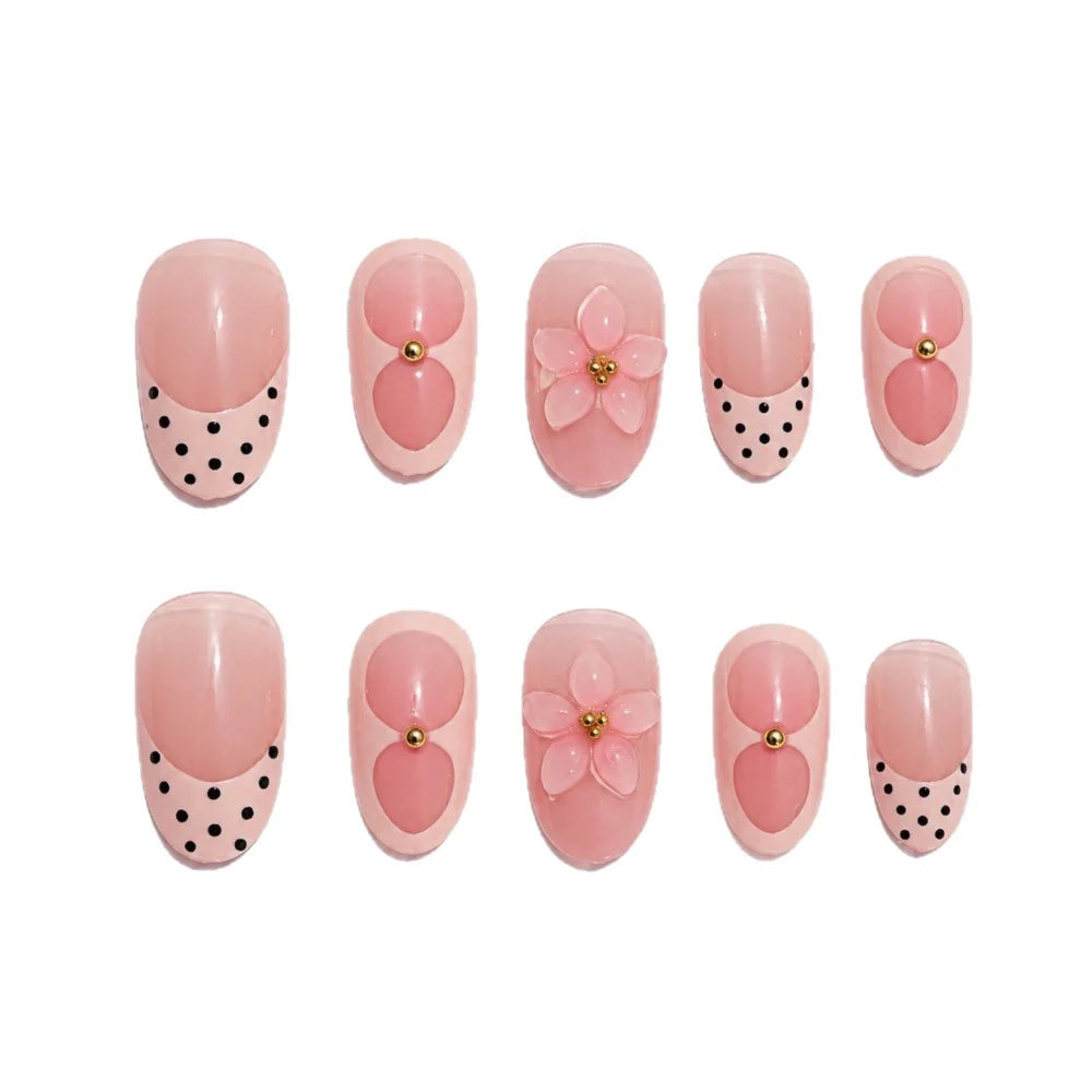 Gel Nail Tips Floral Design Long-Lasting