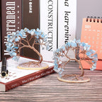 Gemstone Tree Copper Wire Polished Aquamarine Natural Stone Base