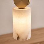 Genuine Alabaster & Copper LED Pendant Light (Adjustable Height)
