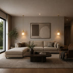 Genuine Alabaster & Copper LED Pendant Light (Adjustable Height)