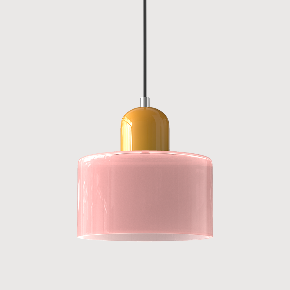 Geometric Colored Glass Soft LED Pendant Light