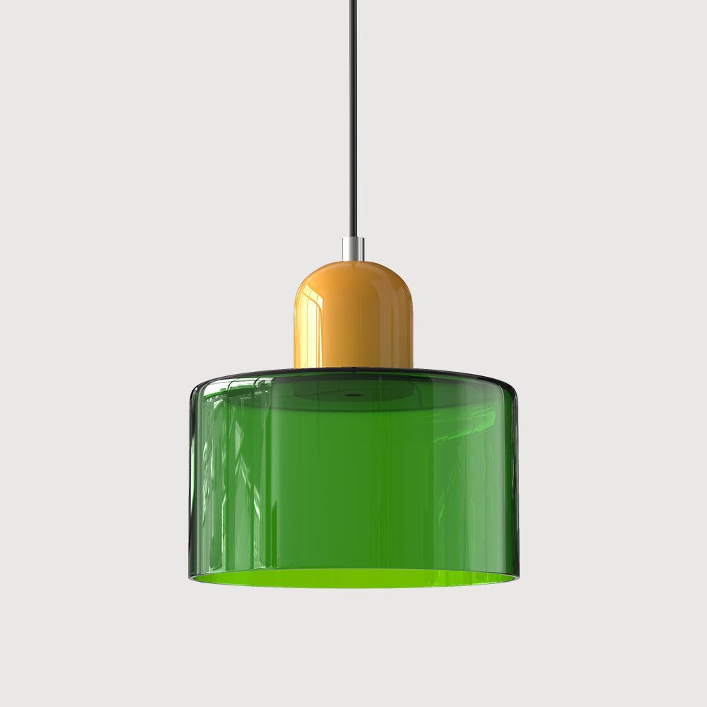 Geometric Colored Glass Soft LED Pendant Light
