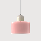 Geometric Colored Glass Soft LED Pendant Light
