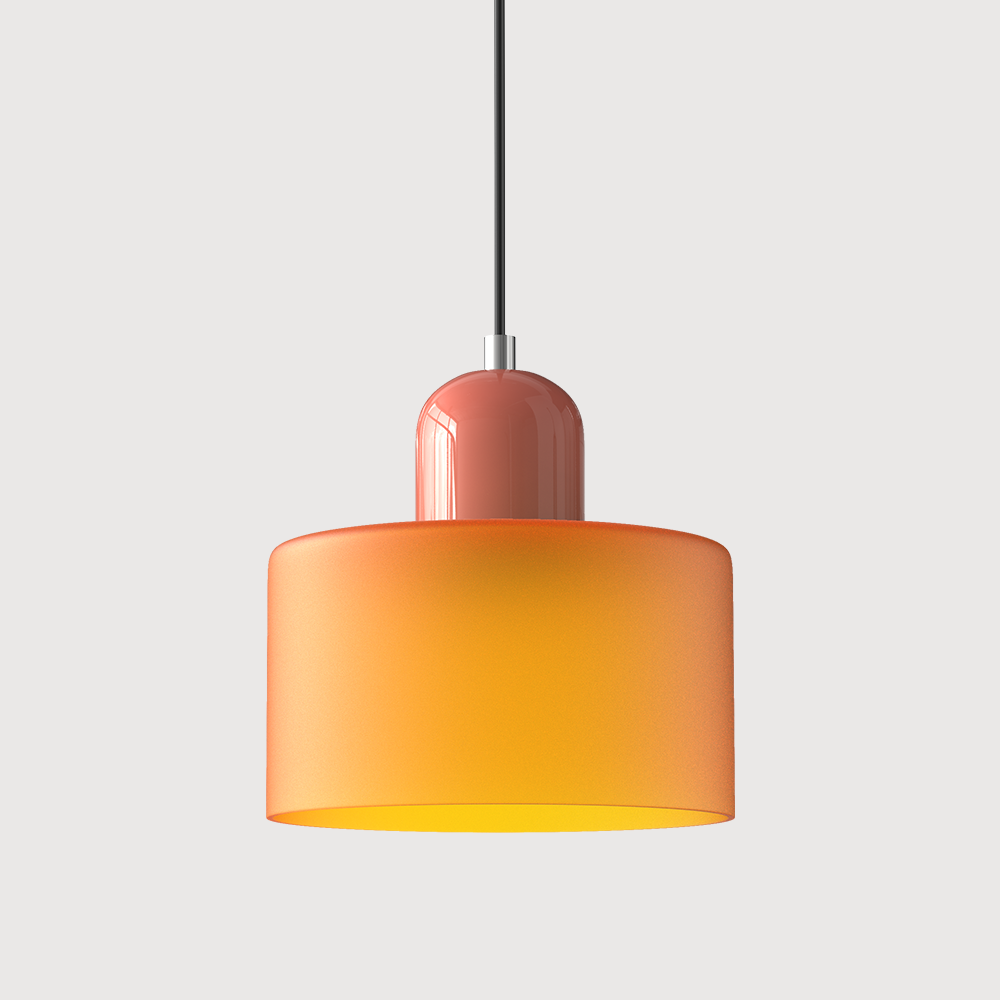 Geometric Colored Glass Soft LED Pendant Light