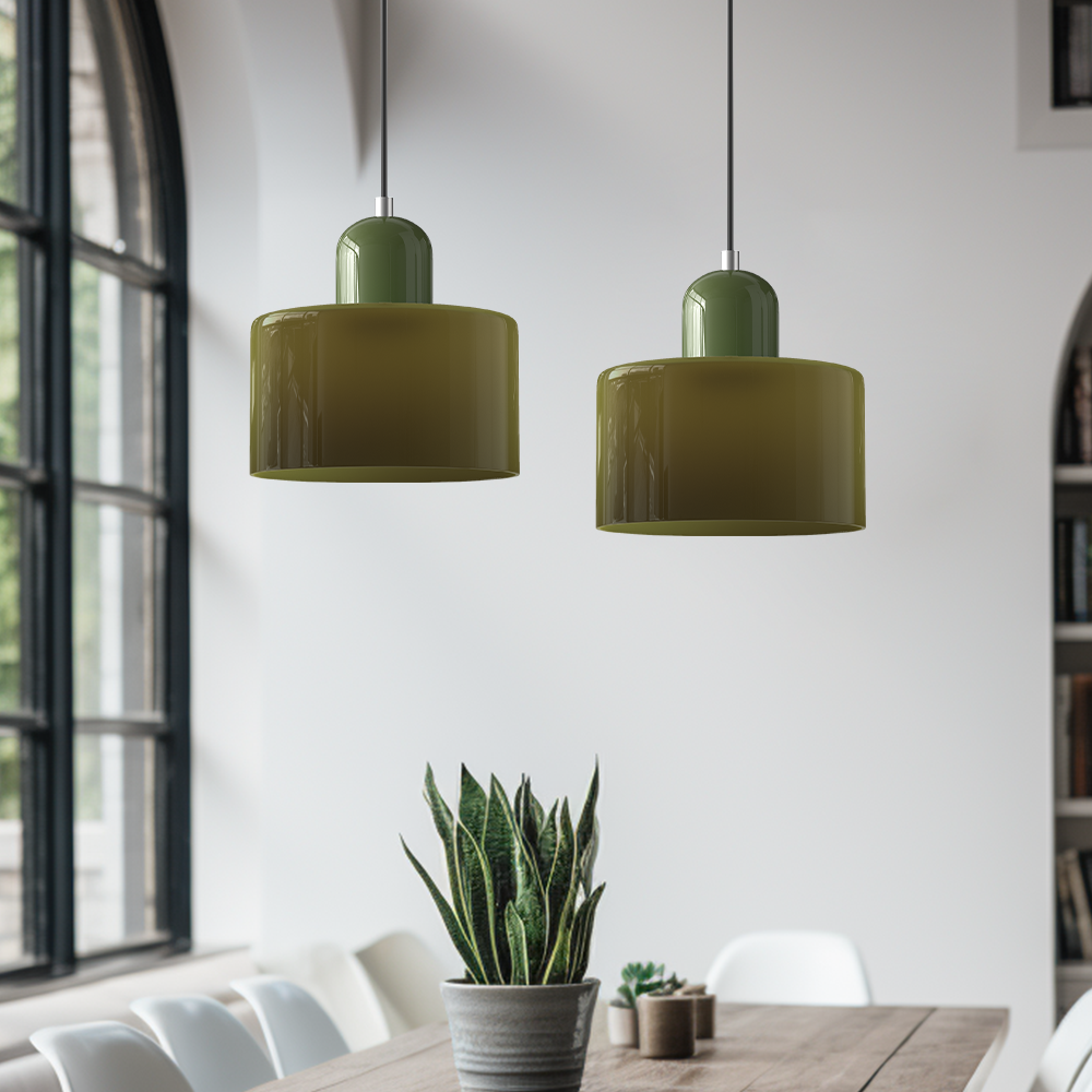 Geometric Colored Glass Soft LED Pendant Light