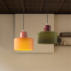 Geometric Colored Glass Soft LED Pendant Light