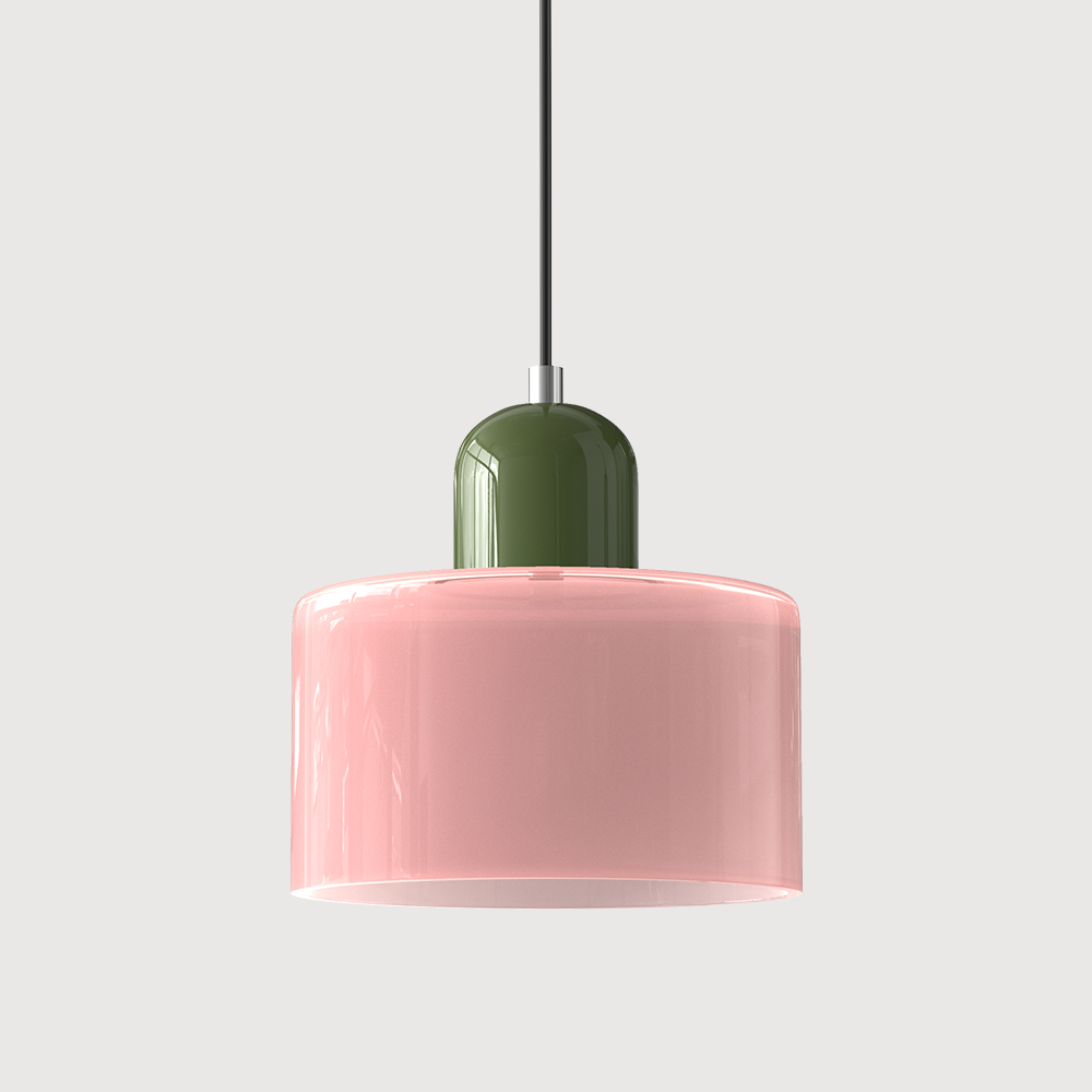 Geometric Colored Glass Soft LED Pendant Light