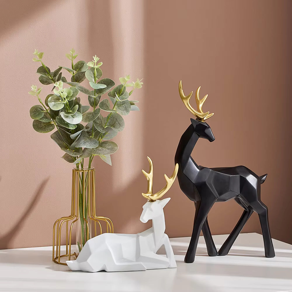 Geometric Resin Deer Figurine (Two Sizes)