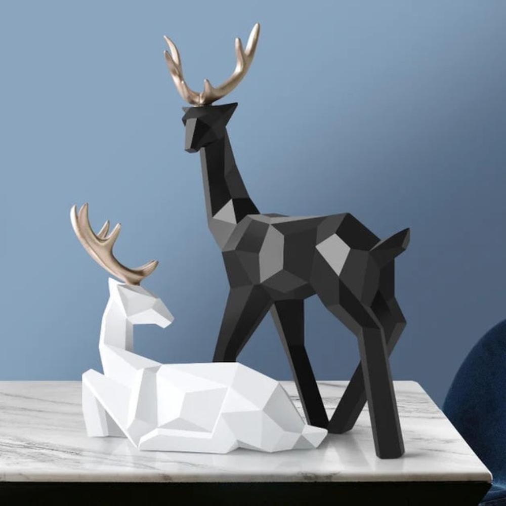 Geometric Resin Deer Figurine (Two Sizes)