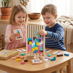 Geometric Shape Puzzle Natural Wood Fine Motor Skills
