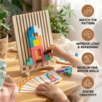 Geometric Shape Puzzle Natural Wood Fine Motor Skills
