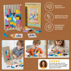 Geometric Shape Puzzle Natural Wood Fine Motor Skills