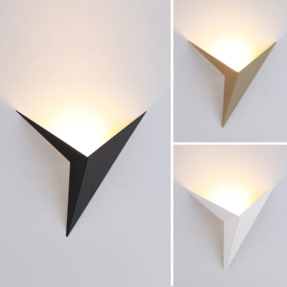 Geometric Triangle Upward Glow LED Wall Light