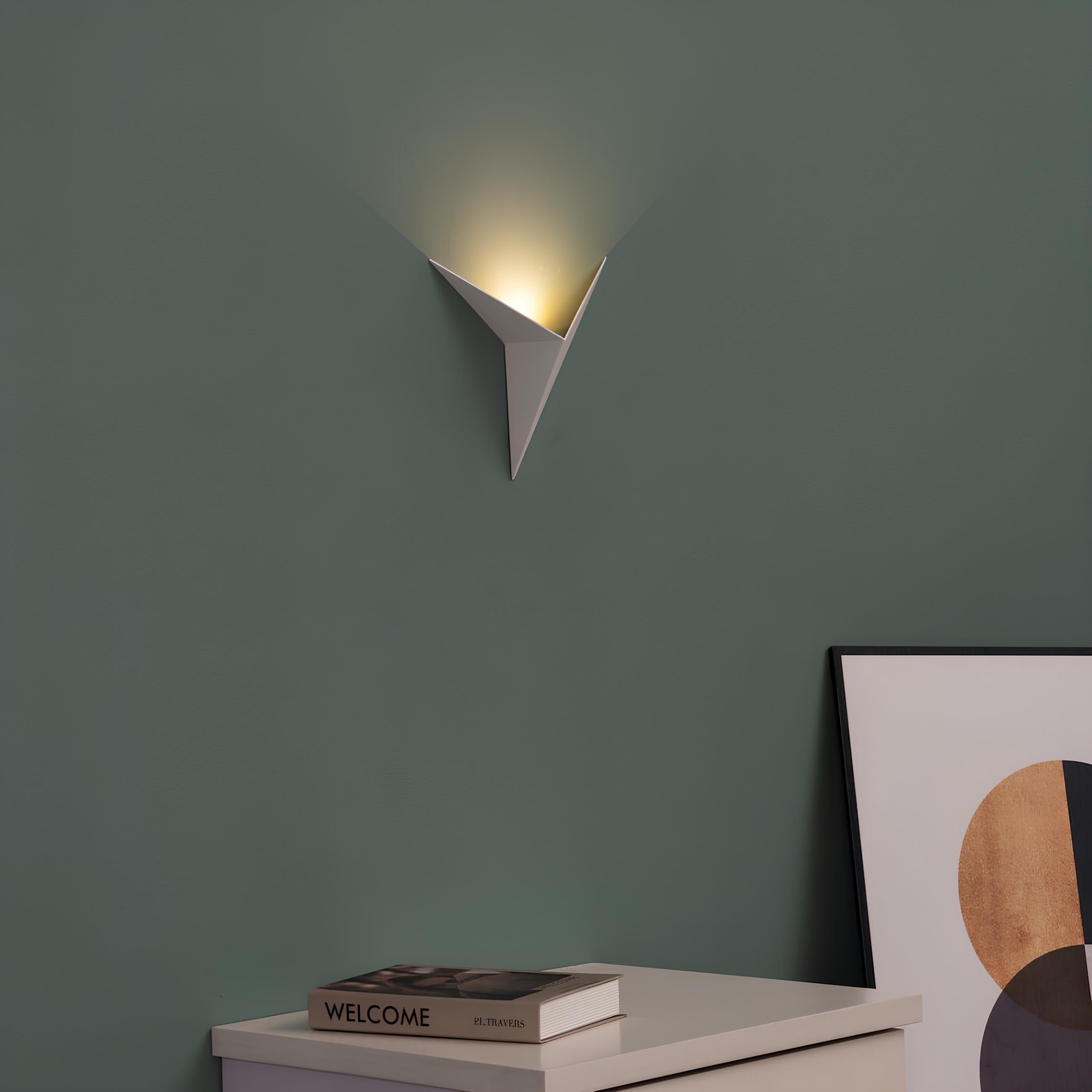 Geometric Triangle Upward Glow LED Wall Light