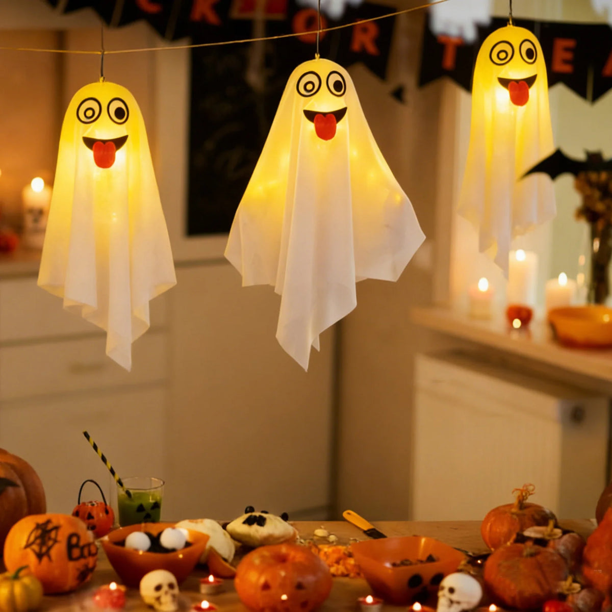 Ghost Decoration Built-In LED Weatherproof Indoor & Outdoor