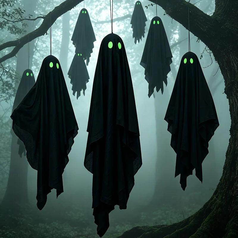 Ghost Decoration Glowing Eyes Hanging 24 x 39 Inch